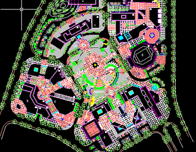 某地休闲观光一体式城市广场景观设计施工图免费下载 - 园林绿化及施工